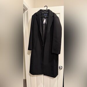 Men's Classic Black Wool Coat